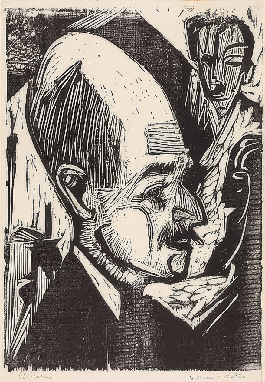 Tête du Dr. Bauer - Ernst Ludwig Kirchner