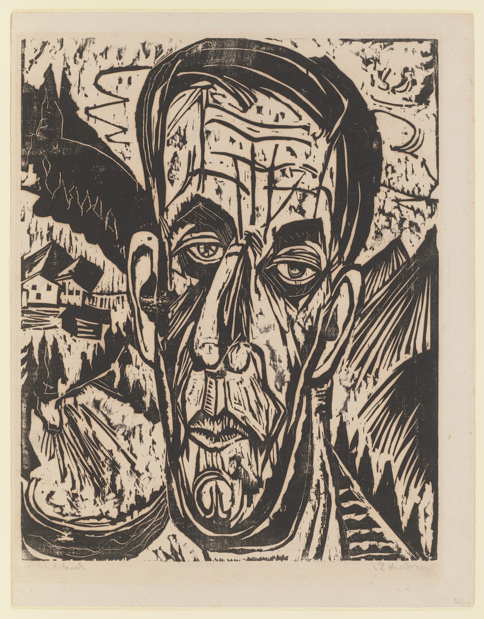 Tête de Van de Velde, claire. – Van de Velde entre les montagnes - Ernst Ludwig Kirchner