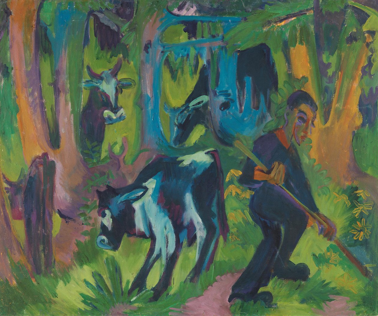 Des vaches dans la forêt - Ernst Ludwig Kirchner