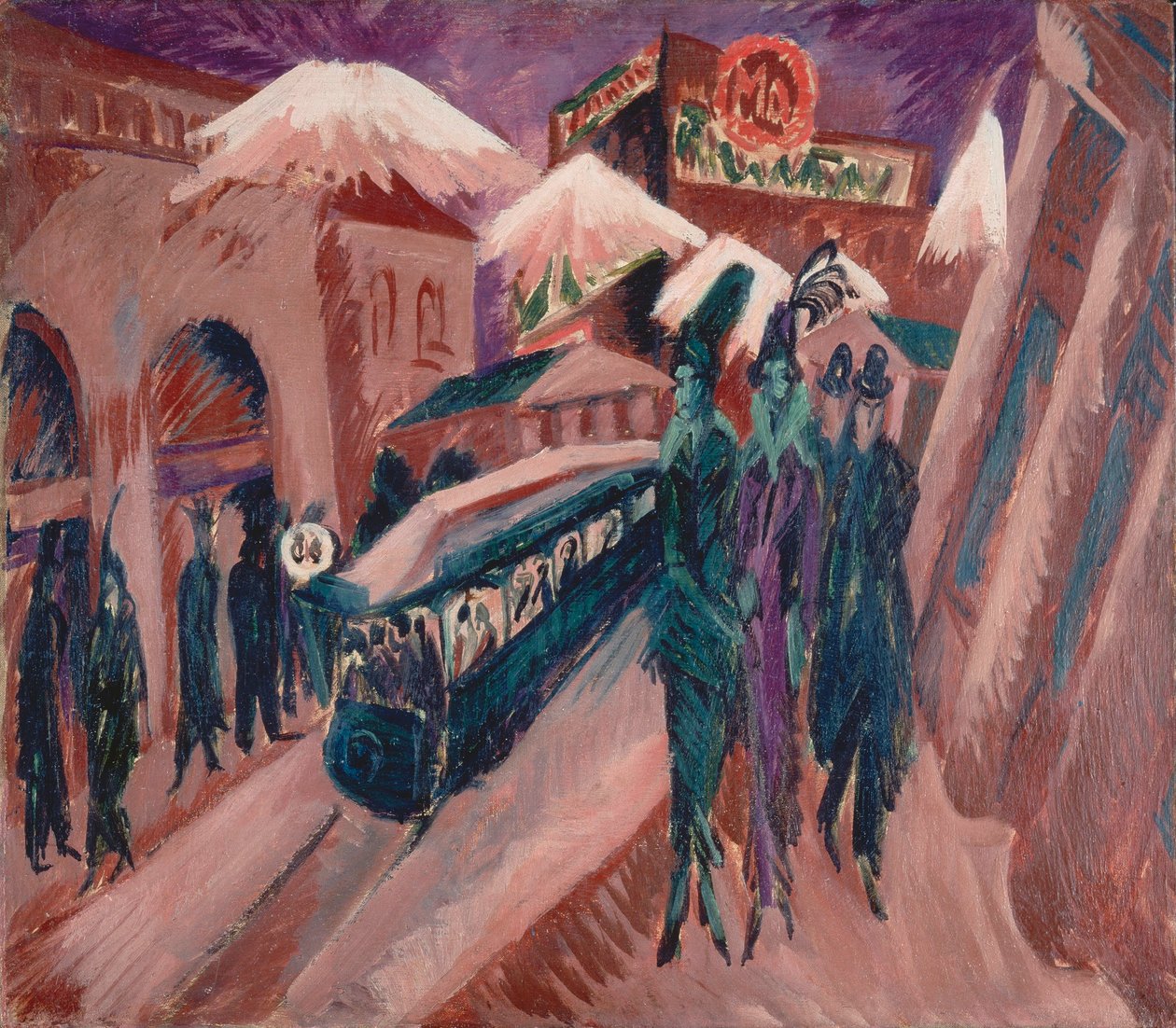 Leipziger Straße avec tramway électrique - Ernst Ludwig Kirchner