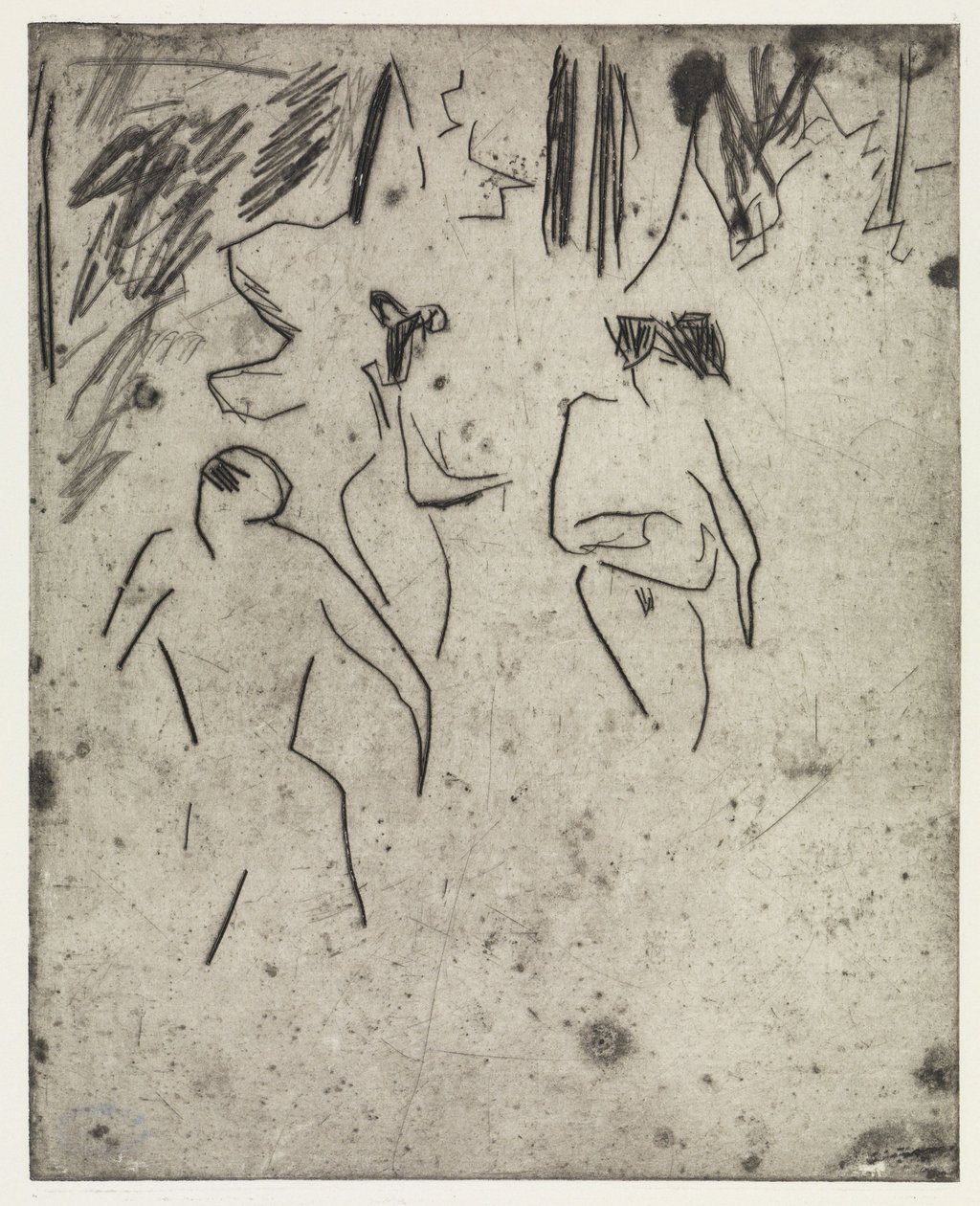 Les baigneurs de Moritzburg dans les broussailles / La Dodo malade - Ernst Ludwig Kirchner