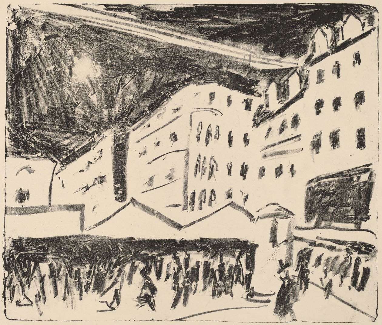 Ancien marché à Dresde avec foire annuelle - Ernst Ludwig Kirchner