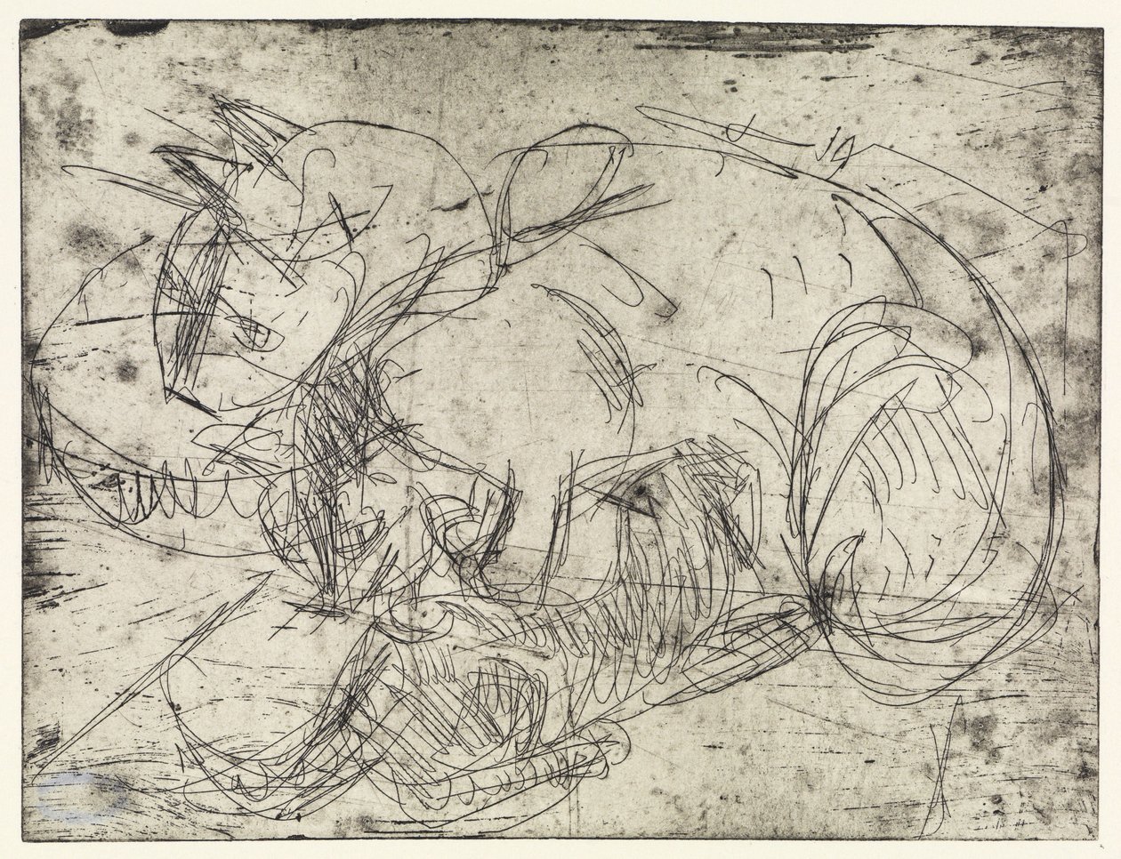 Chatte allaitant (format portrait) / Chatte allaitant (format paysage) - Ernst Ludwig Kirchner