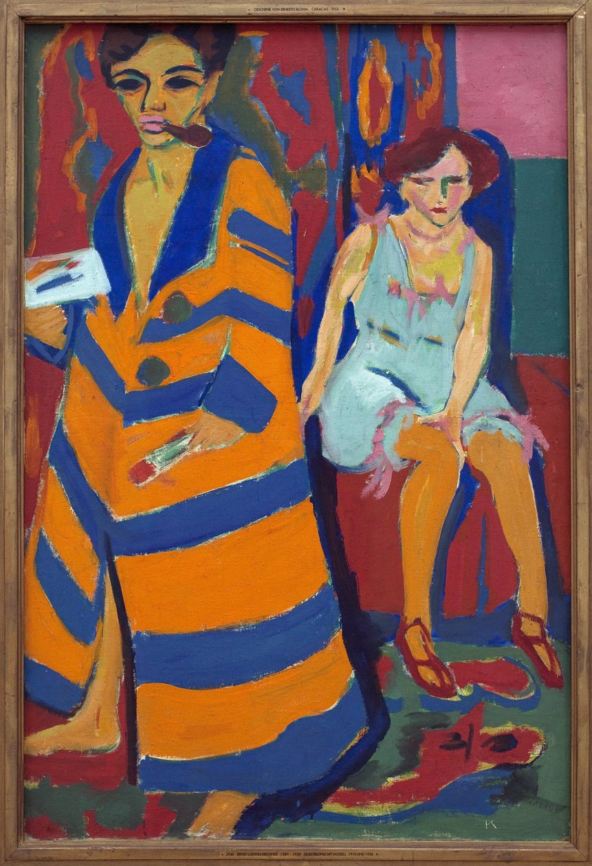 Autoportrait avec un modèle. Peinture par Ernst Ludwig Kirchner (1880-1938), huile sur toile - Ernst Ludwig Kirchner