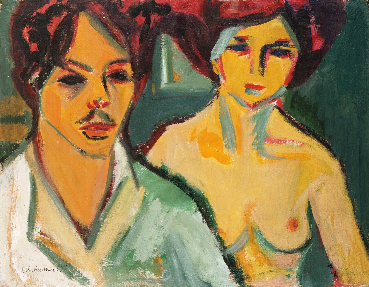 Autoportrait avec modèle - Ernst Ludwig Kirchner