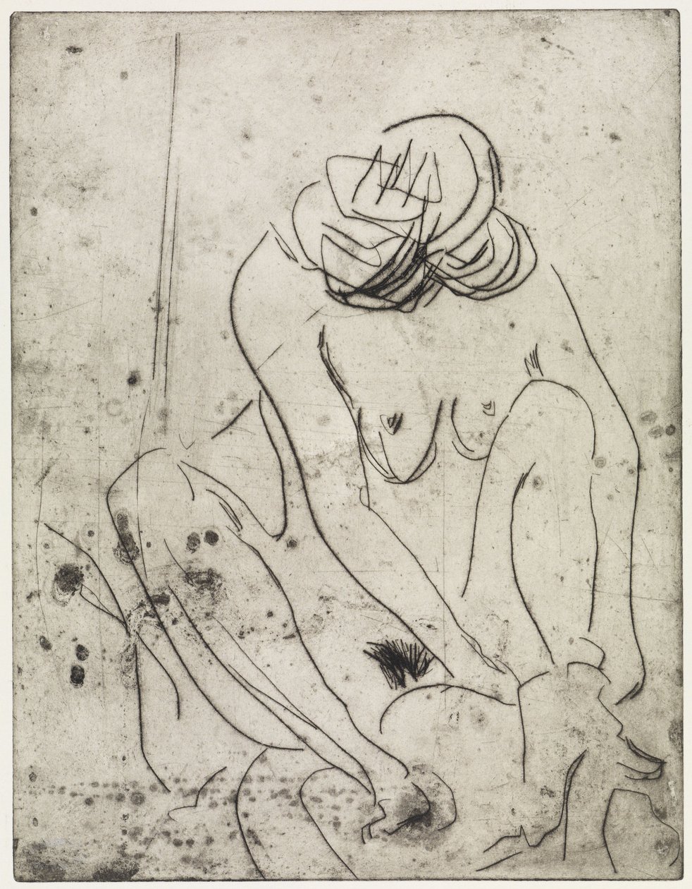 Une jeune fille en train de se sécher / Deux femmes en train de se baigner - Ernst Ludwig Kirchner