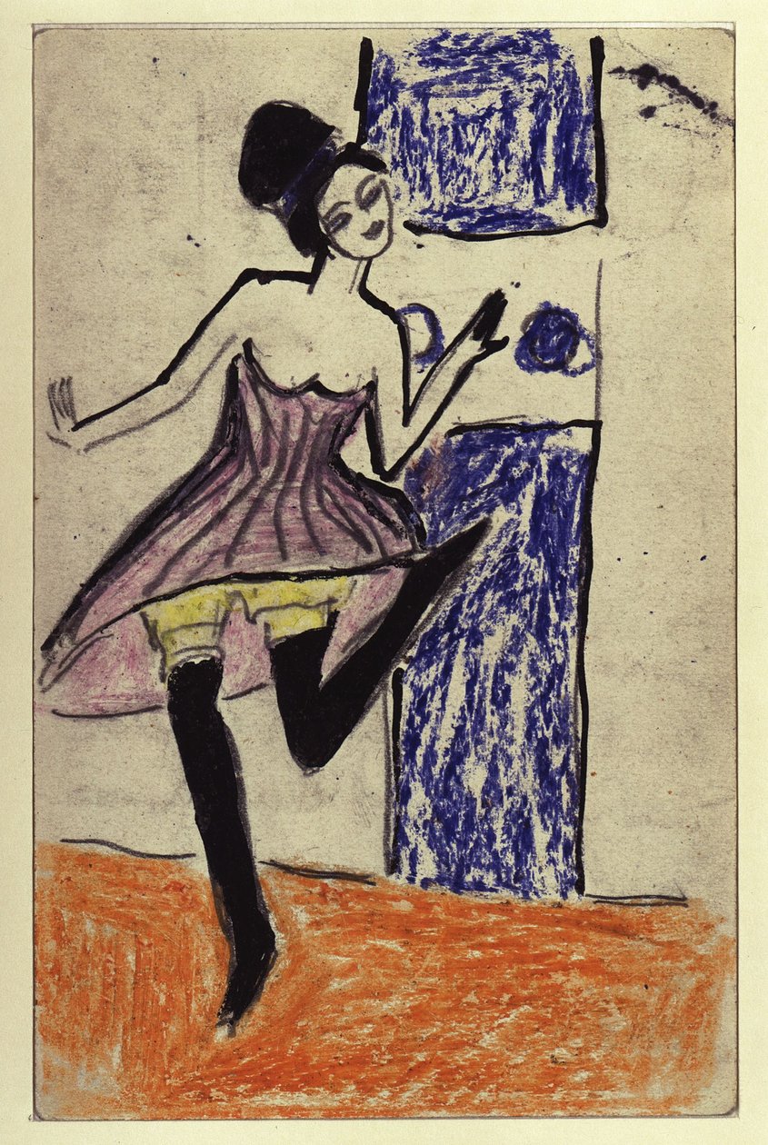 Tänzerin (Postkarte an Maschka Mueller) - Ernst Ludwig Kirchner