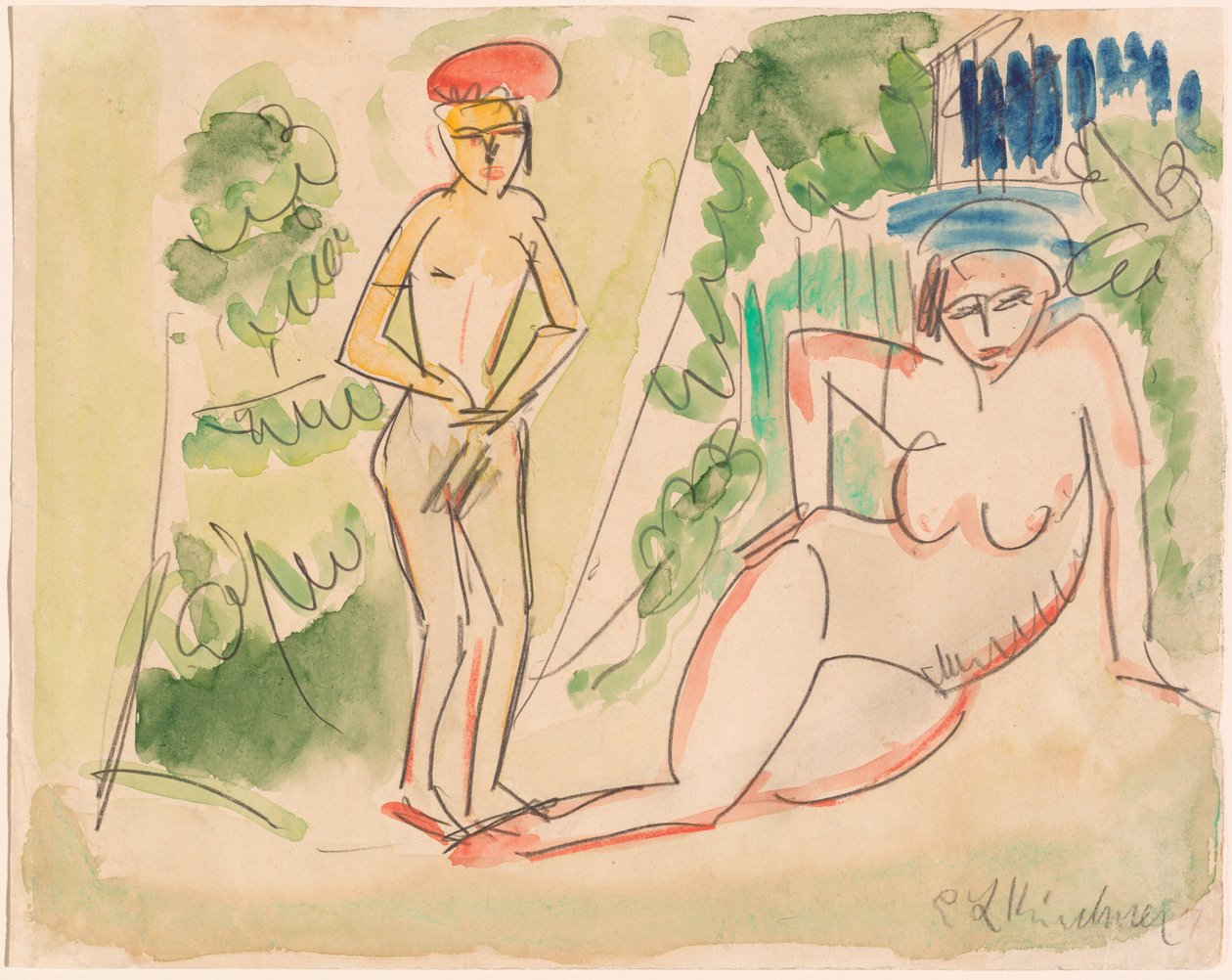 Deux baigneuses près des bois - Ernst Ludwig Kirchner