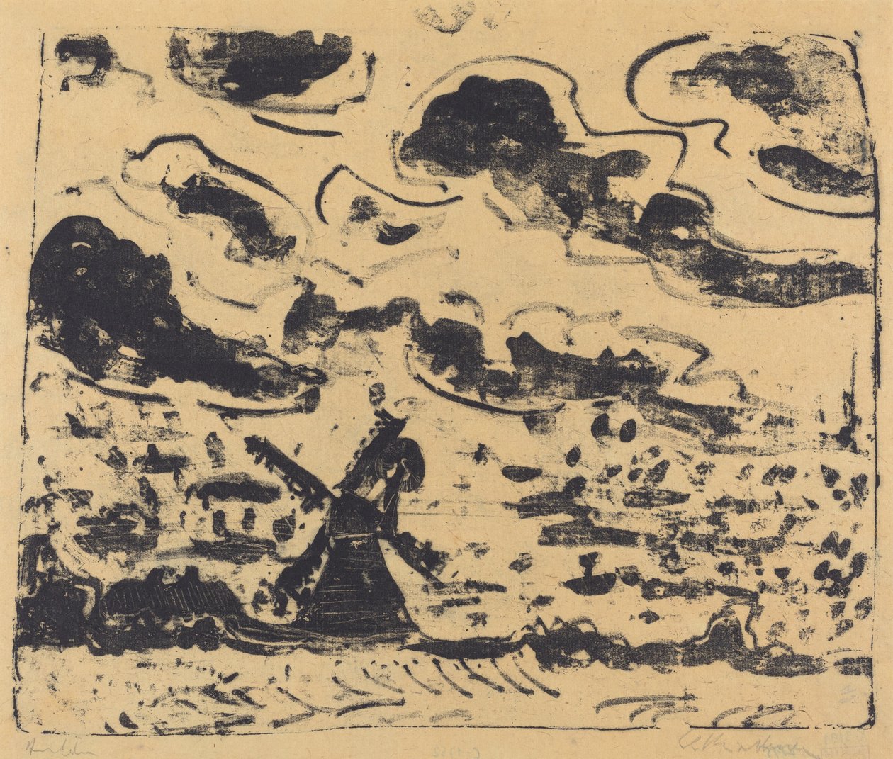 Moulin à vent près de Burg sur Fehmarn - Ernst Ludwig Kirchner