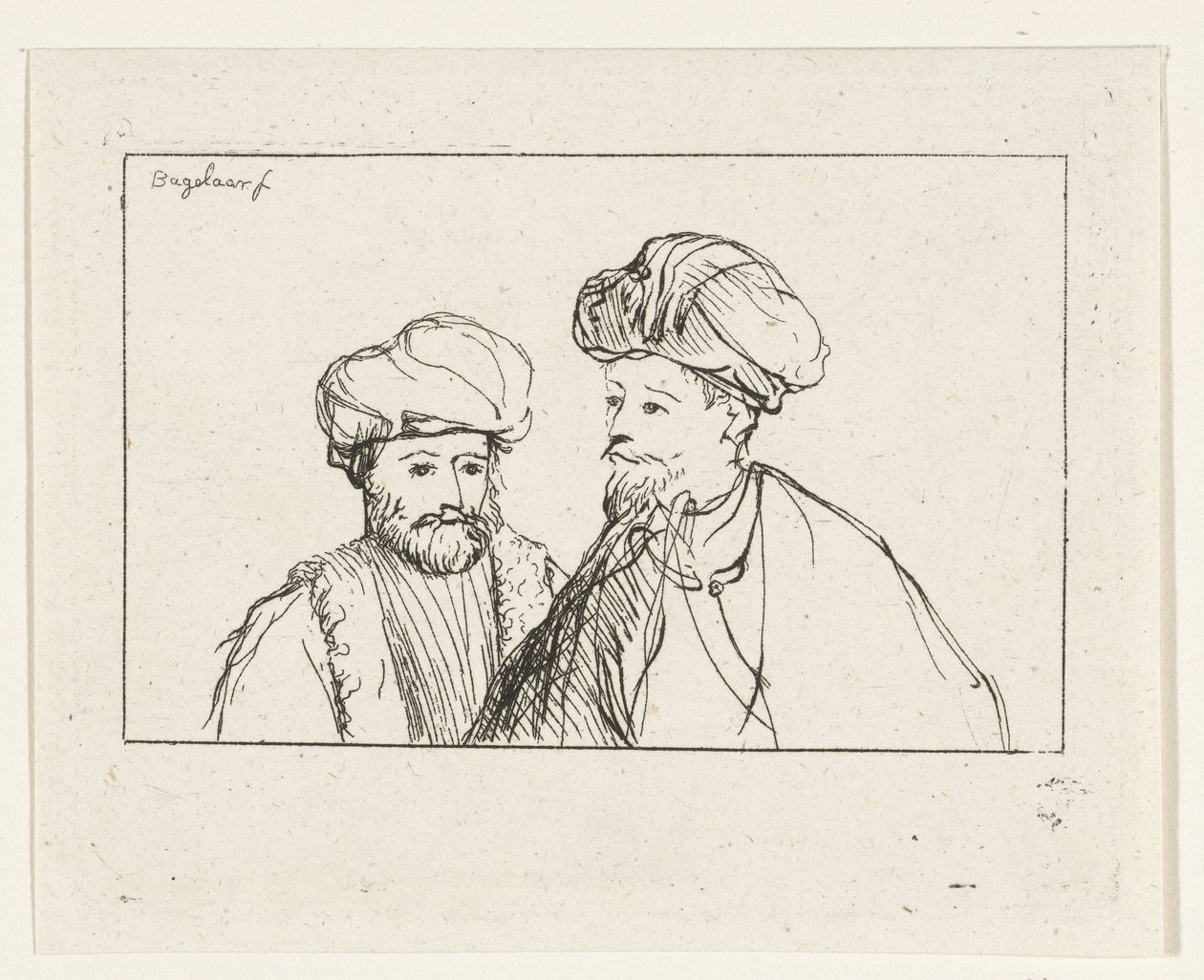 Portrait de deux hommes avec turban - Ernst Willem Jan Bagelaar