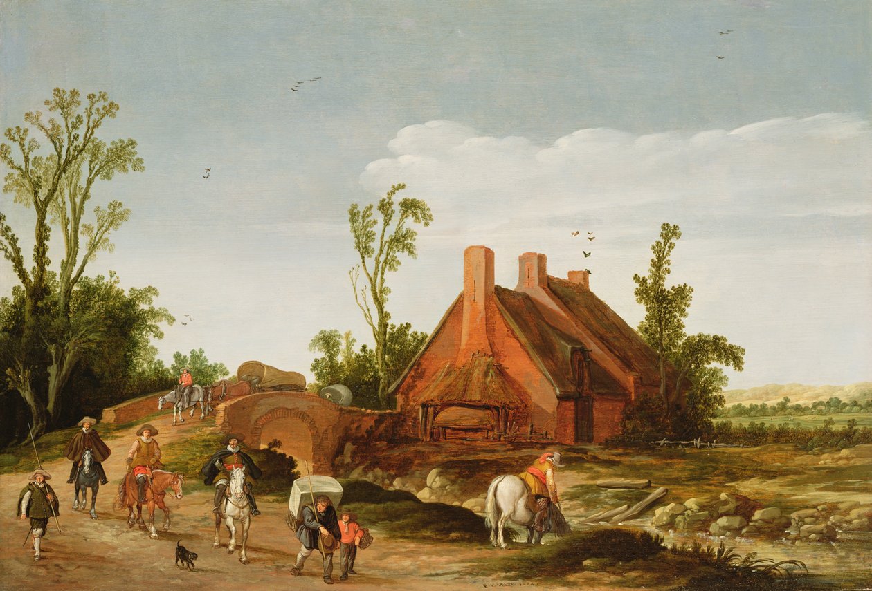 Paysage Boisé avec Voyageurs sur un Chemin, 1624 - Esaias van de Velde