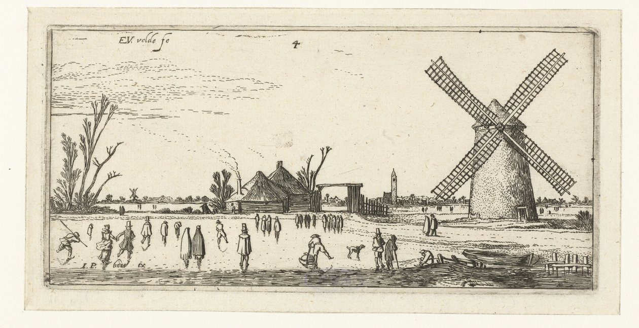 Patineurs sur glace près d