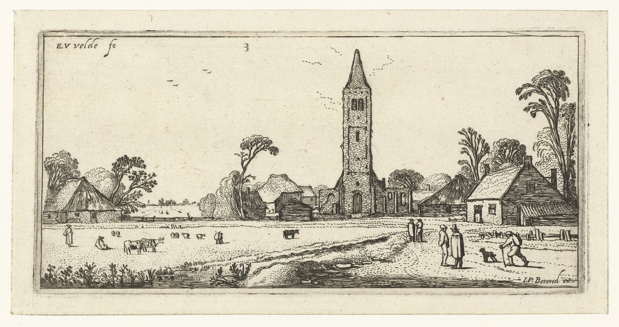 Promeneurs sur un chemin près de Spaarnwoude - Esaias van de Velde
