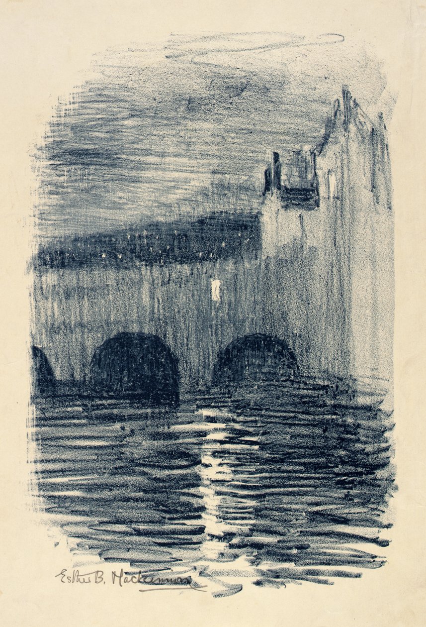 Pont Pulteney, Bath - Crépuscule - Esther Blaikie MacKinnon