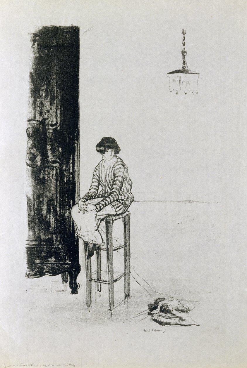 Une dame et son tricot - Ethel Gabain