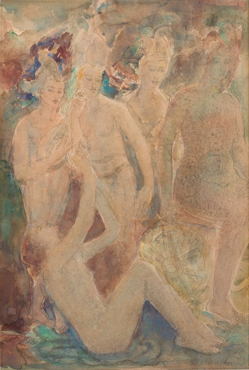 Le passage de la nuit, vers 1924 (aquarelle et crayon sur papier) - Ethel Walker