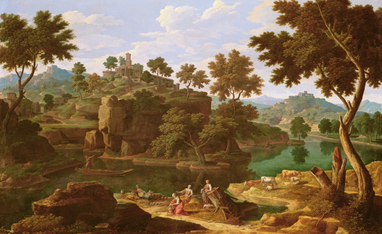 Paysage avec une rivière - Etienne Allegrain