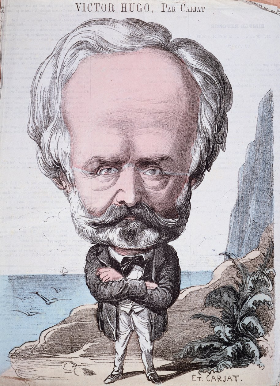 Victor Hugo (1802-85) sur le rocher de Jersey, 1867 - Etienne Carjat