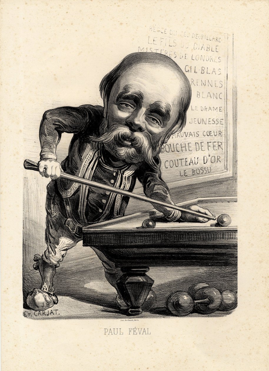 Feuille volante - Illustration par Etienne Carjat : Billard - Feval Paul - Etienne Carjat