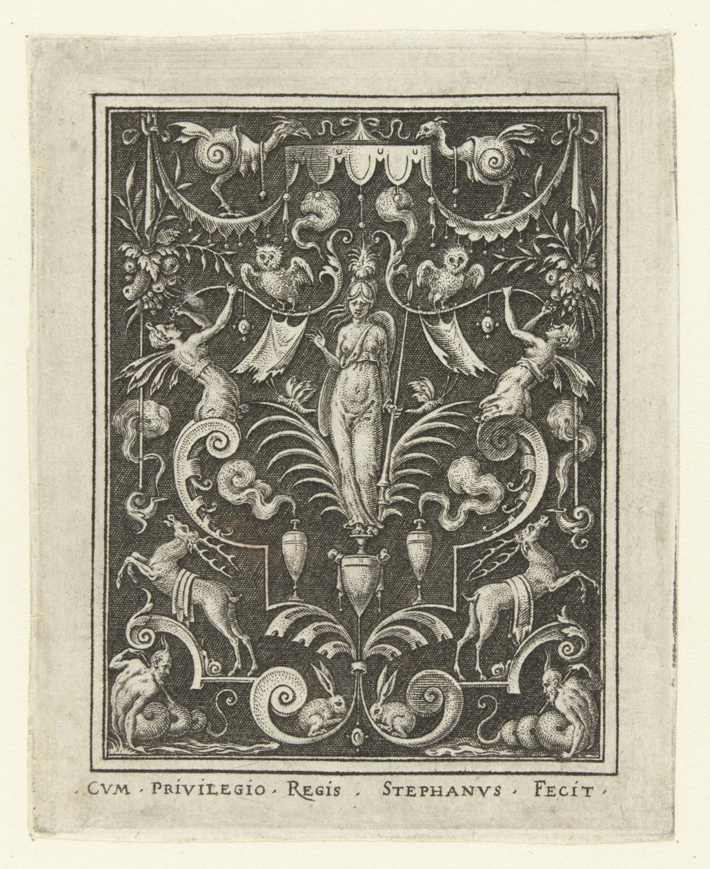 Bellone (Décorations avec des figures de dieux dans un cadre de grotesques) - Etienne Delaune