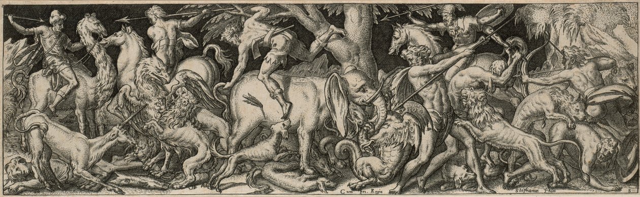 Combat des hommes et des animaux - Etienne Delaune