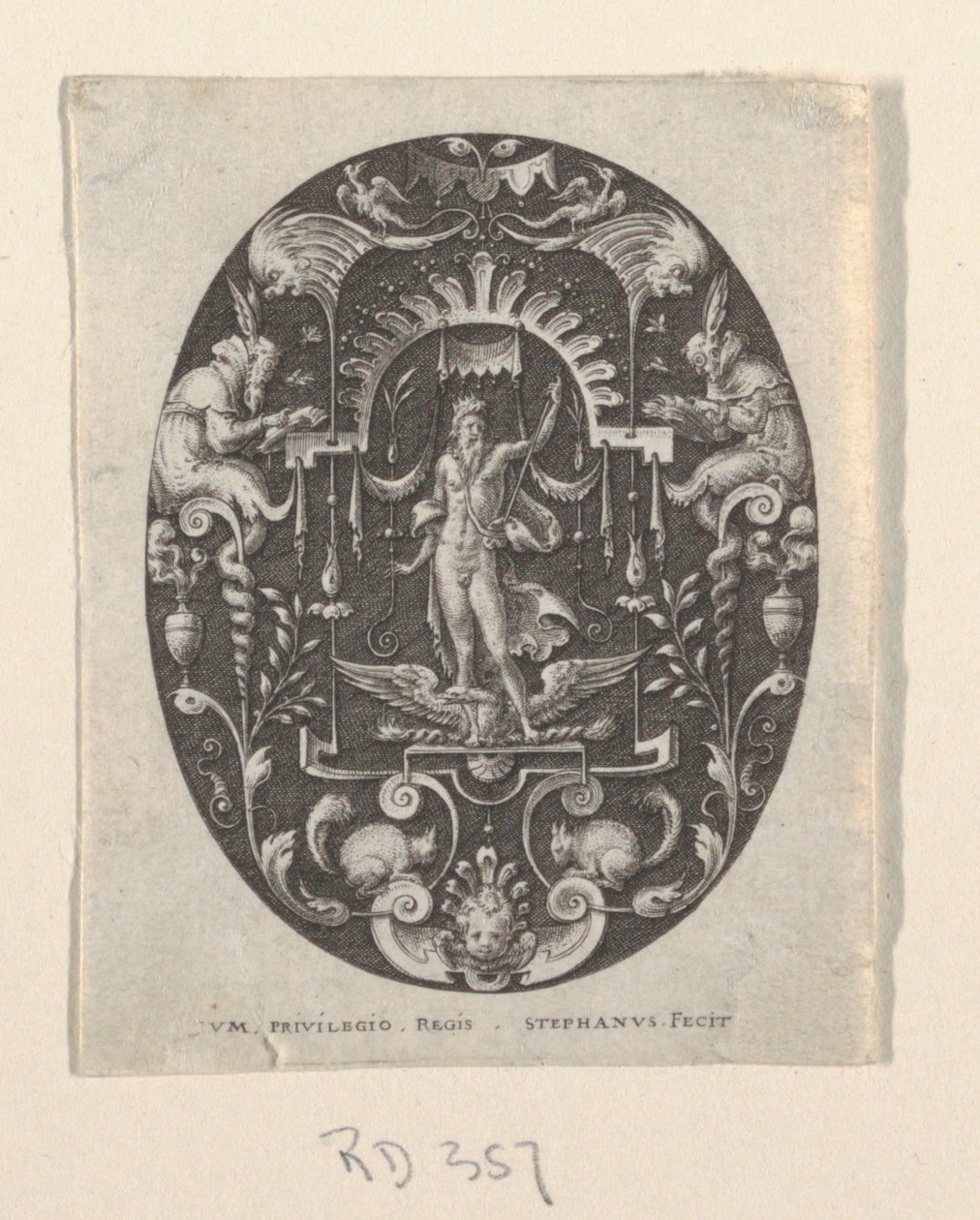 Jupiter, des Grotesques à fond noir, Divinités et Allégories - Etienne Delaune