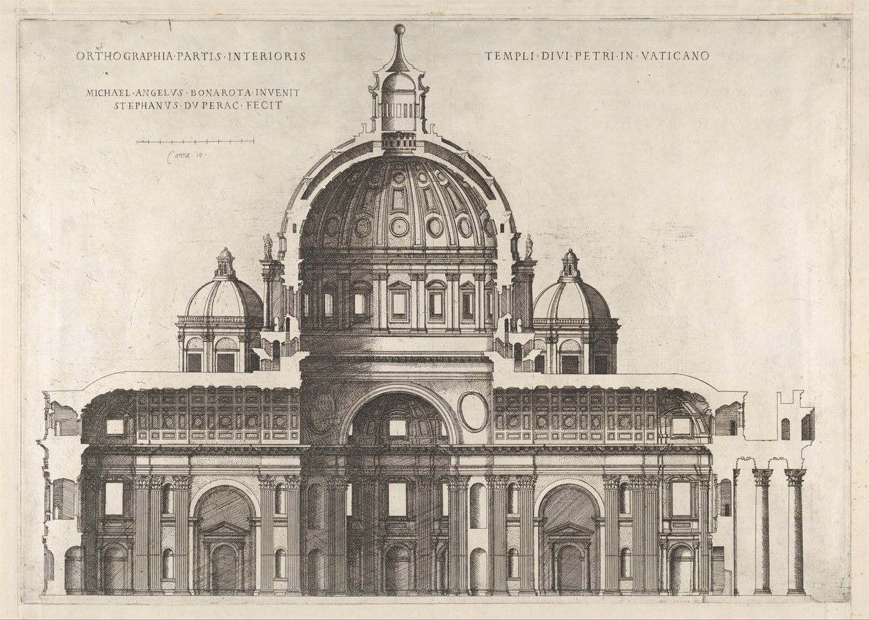 Speculum Romanae Magnificentiae: Section longitudinale montrant l