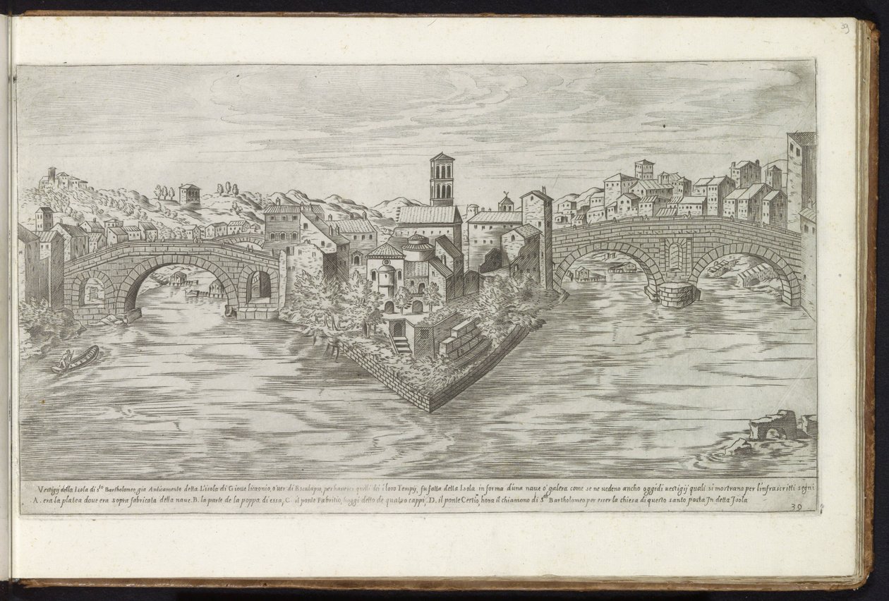 Île Tibérine à Rome - Etienne Duperac