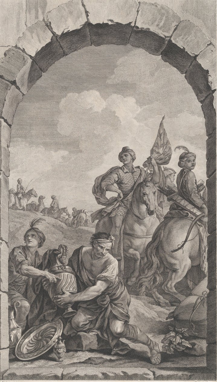 La Chapelle des Enfants-Trouvés à Paris : La Suite des rois mages : cavaliers, 1756 - Etienne Fessard
