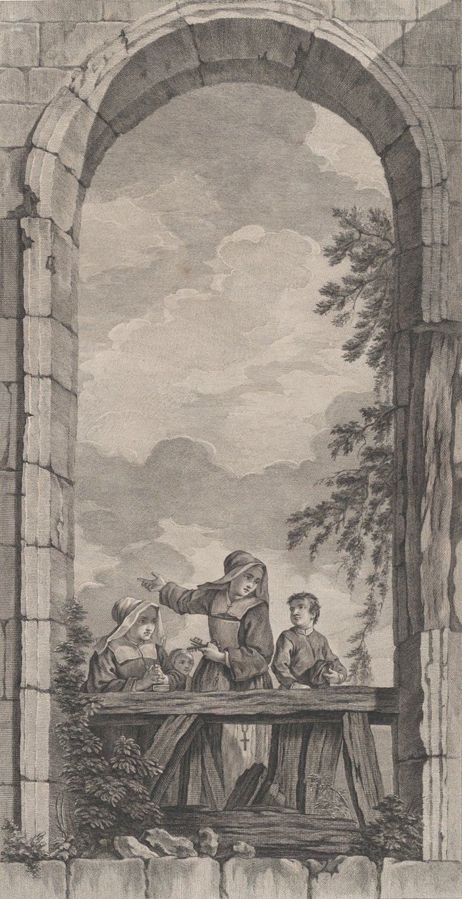 La Chapelle des Enfants-Trouvés à Paris: Religieuses et garçonnets regardant la crèche - Etienne Fessard