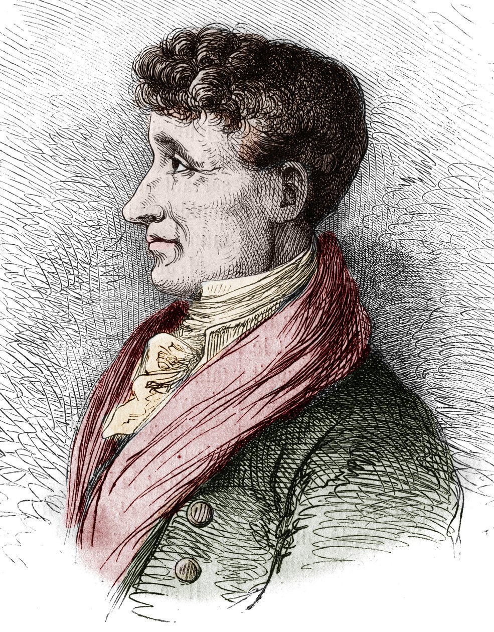 Portrait de Joseph Joubert (1754-1824), écrivain français. Gravure par Bocour dans « Le Magasin pittoresque » - Etienne Gabriel Bocourt
