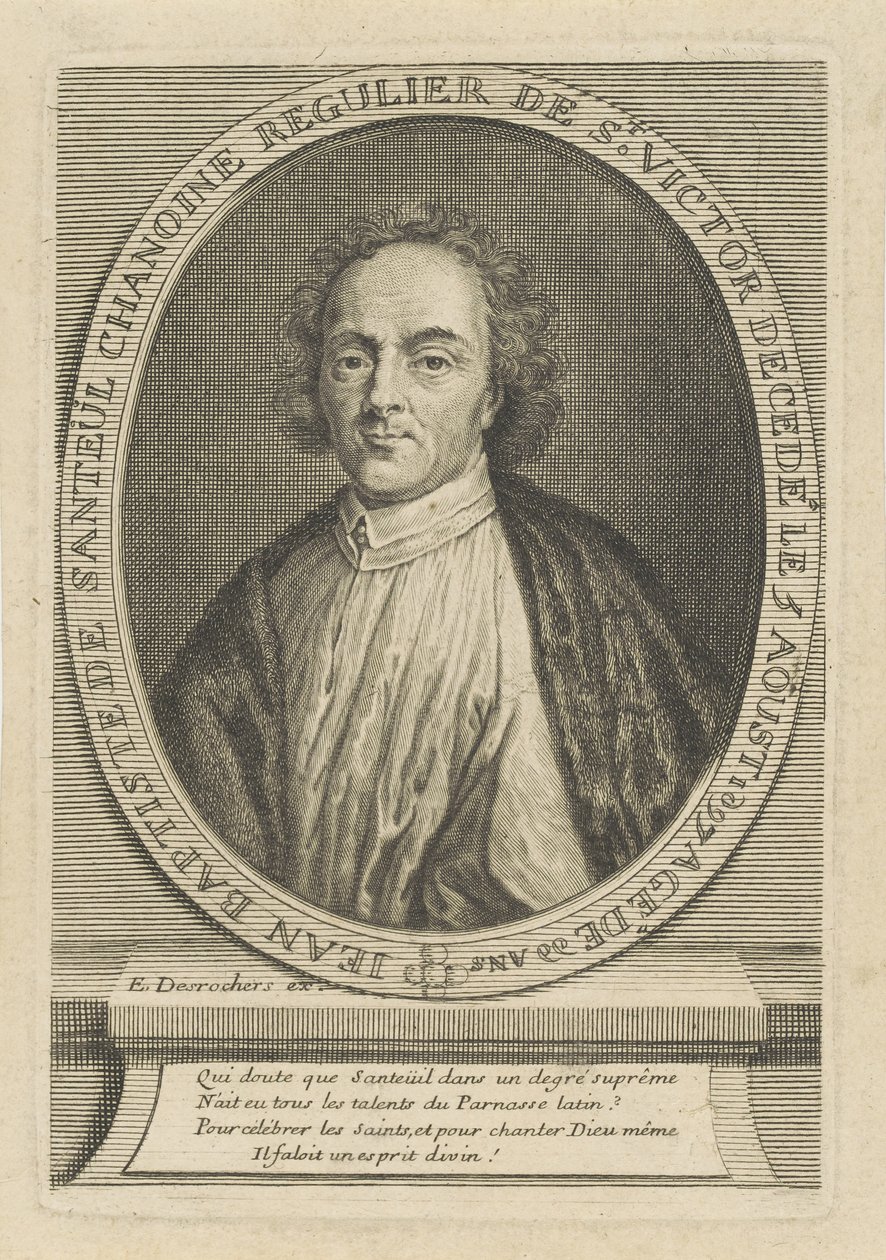 Portrait du Poète Jean-Baptiste de Santeul 1630-1697, vers 1700 - Etienne Jehandier Desrochers