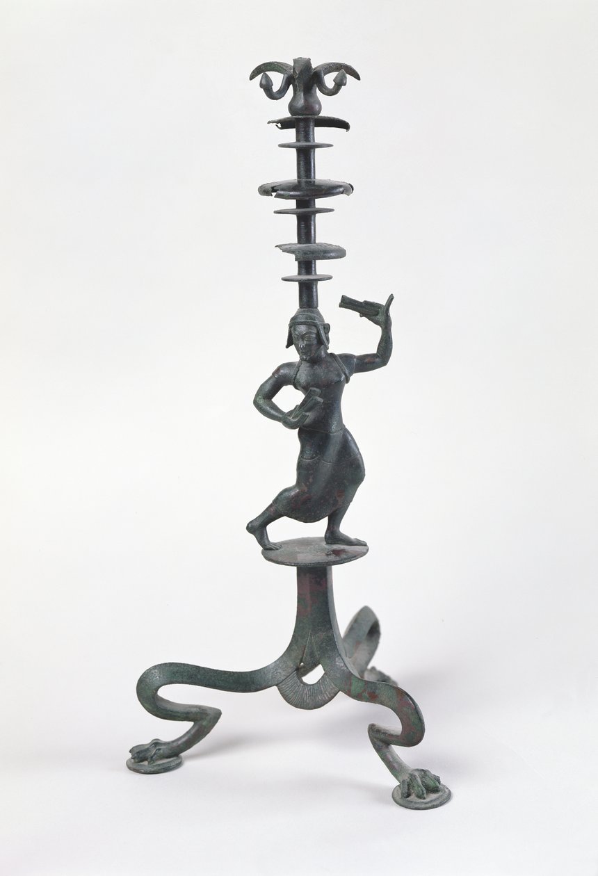 Candélabre avec une danseuse aux castagnettes - Etruscan