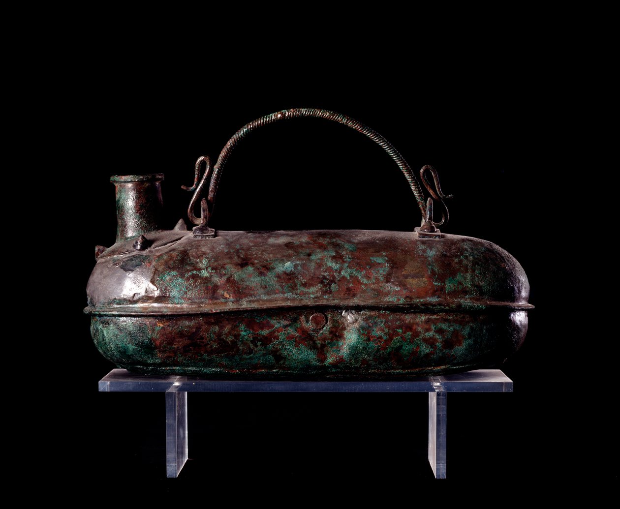 Civilisation étrusque : askos en bronze de la tombe du char en bronze à Vulci, 680-670 av. J.-C. - Etruscan