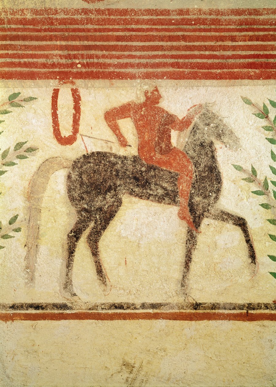Cavalier, côté gauche, de la Tombe du Baron, vers 500 av. J.-C. - Etruscan