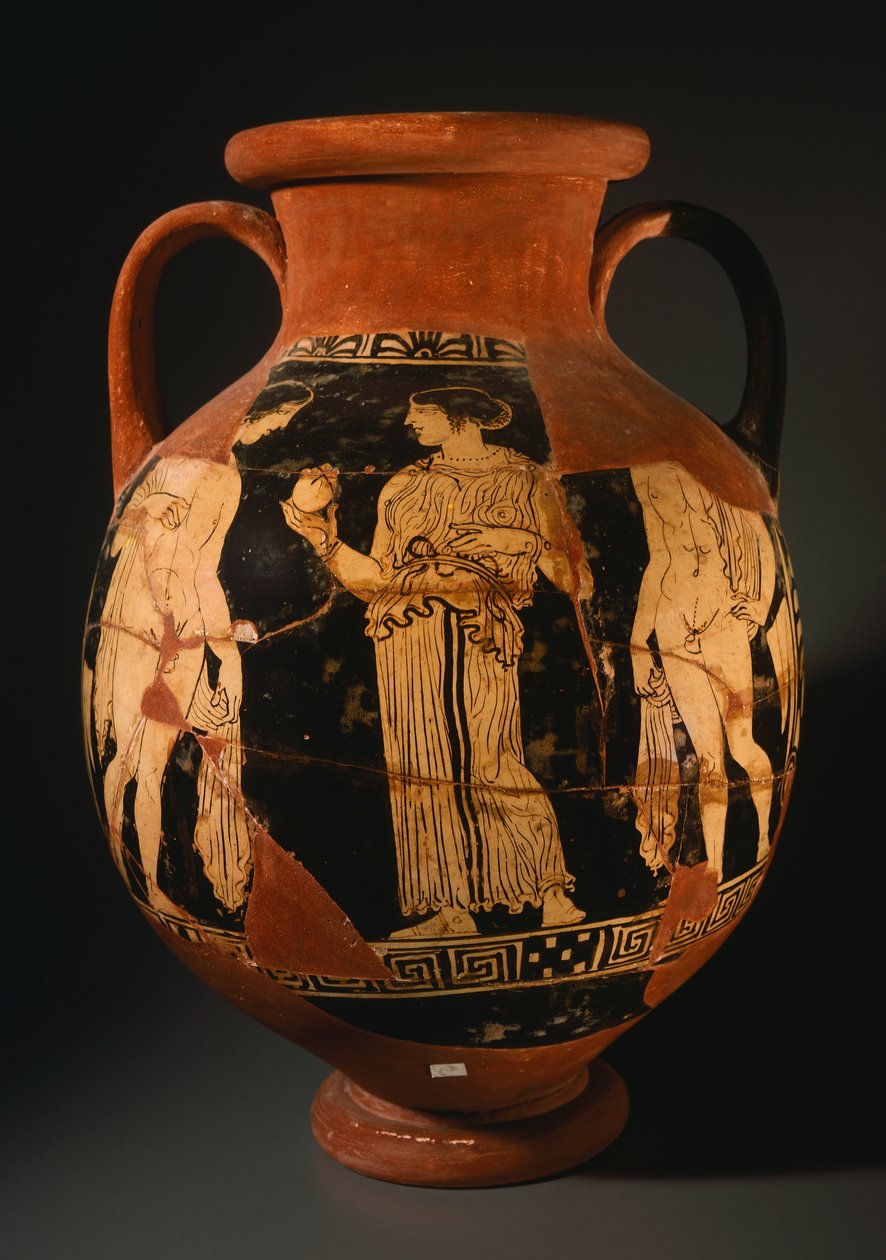 Pelike par le peintre Sommavilla avec une fille présentant une grenade - Etruscan