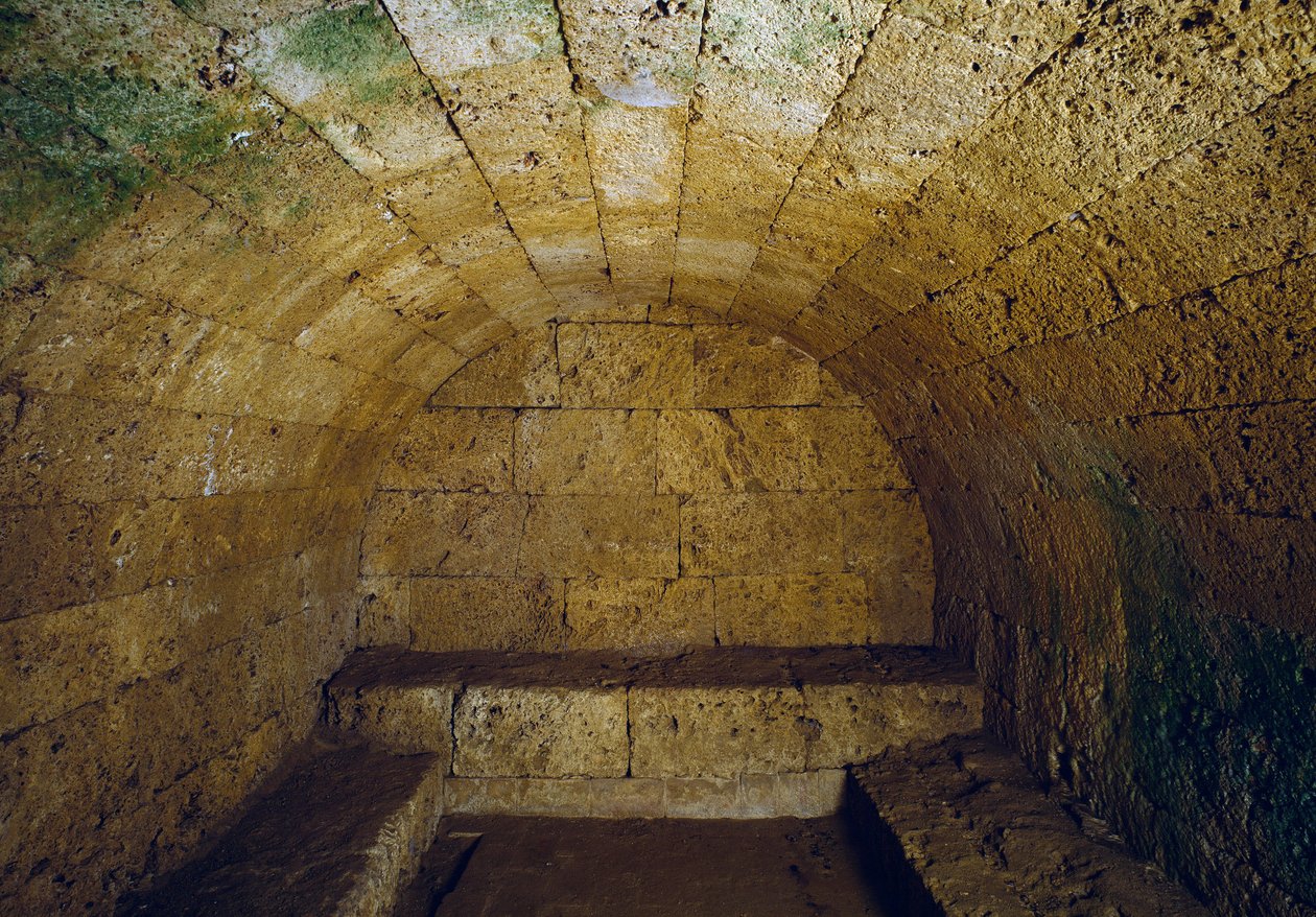 Civilisation étrusque : vue de la tombe del Gran Duca (Grand Duc), fin du 3e siècle av. J.-C. Chiusi, Italie - Etruscan Etruscan