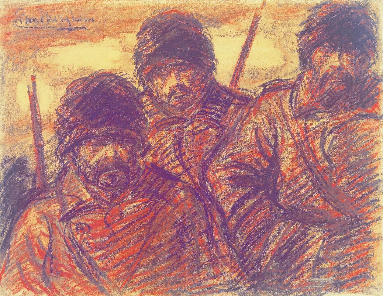 Drei russische Soldaten - Eugeen van Mieghem