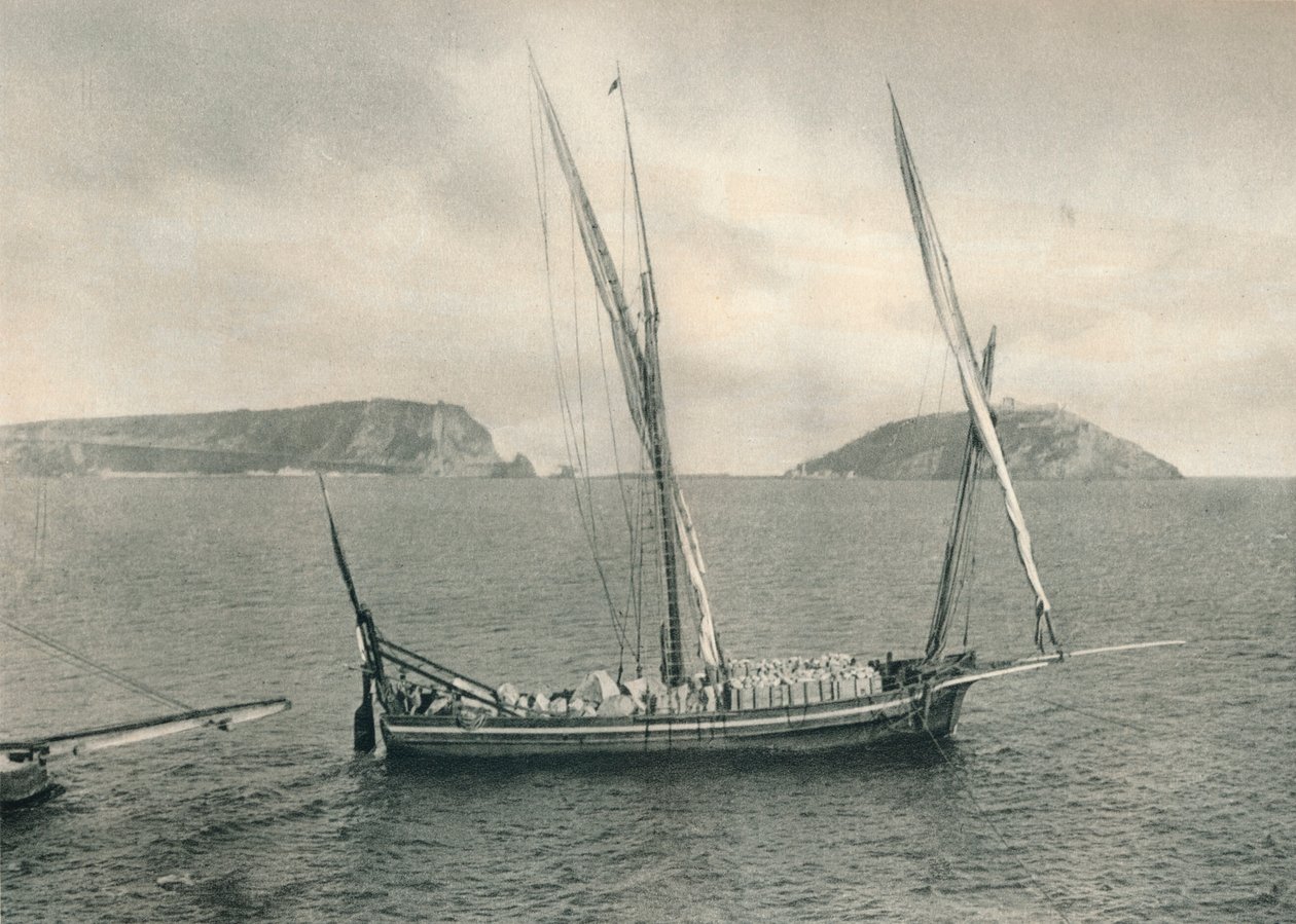 Voilier dans le port de Naples, Italie, 1927 - Eugen Poppel