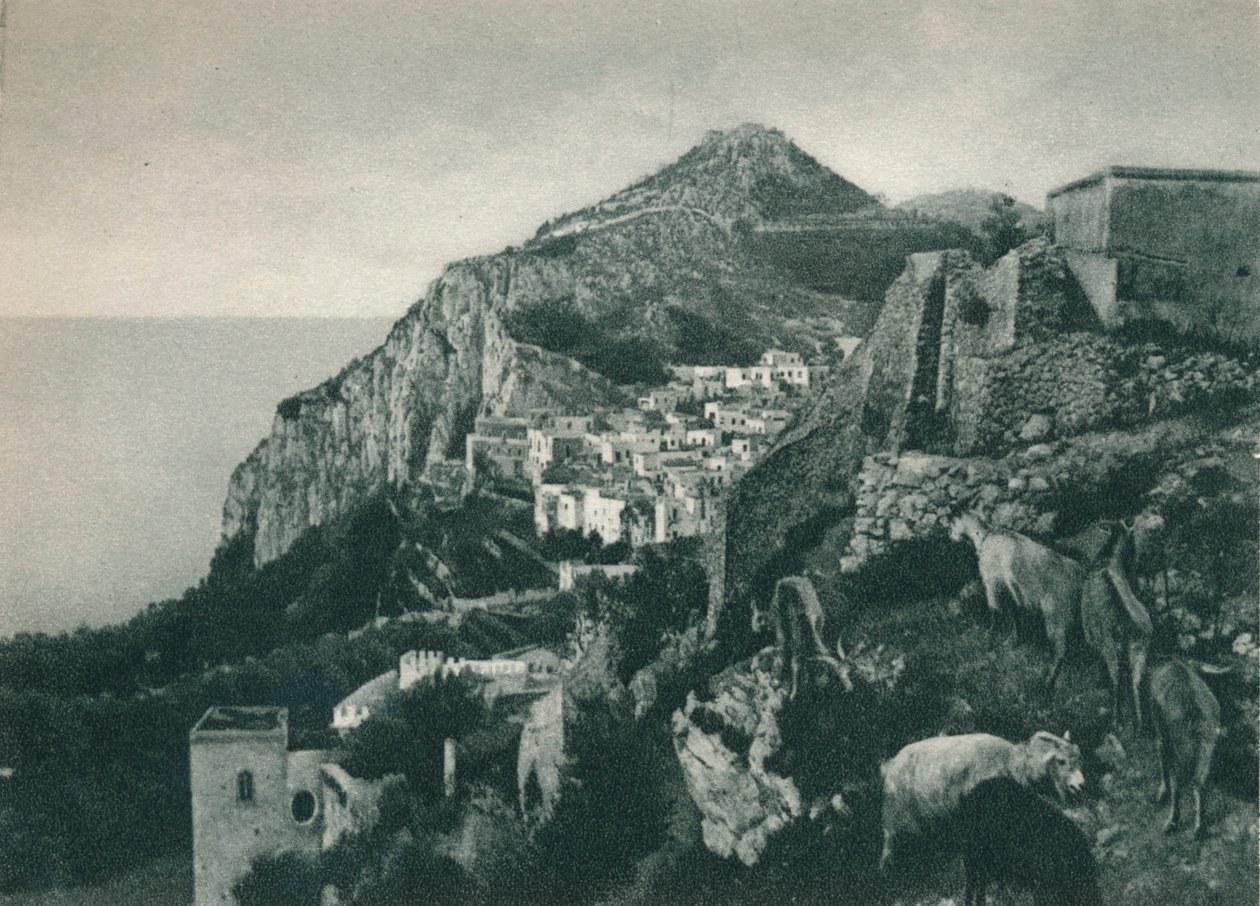 Vue de la mer avec Monte Solaro, Capri, Italie, 1927 - Eugen Poppel