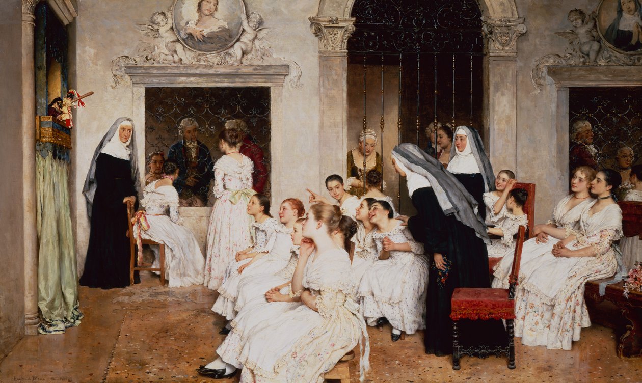 Scène de couvent à Venise - Eugen von Blaas
