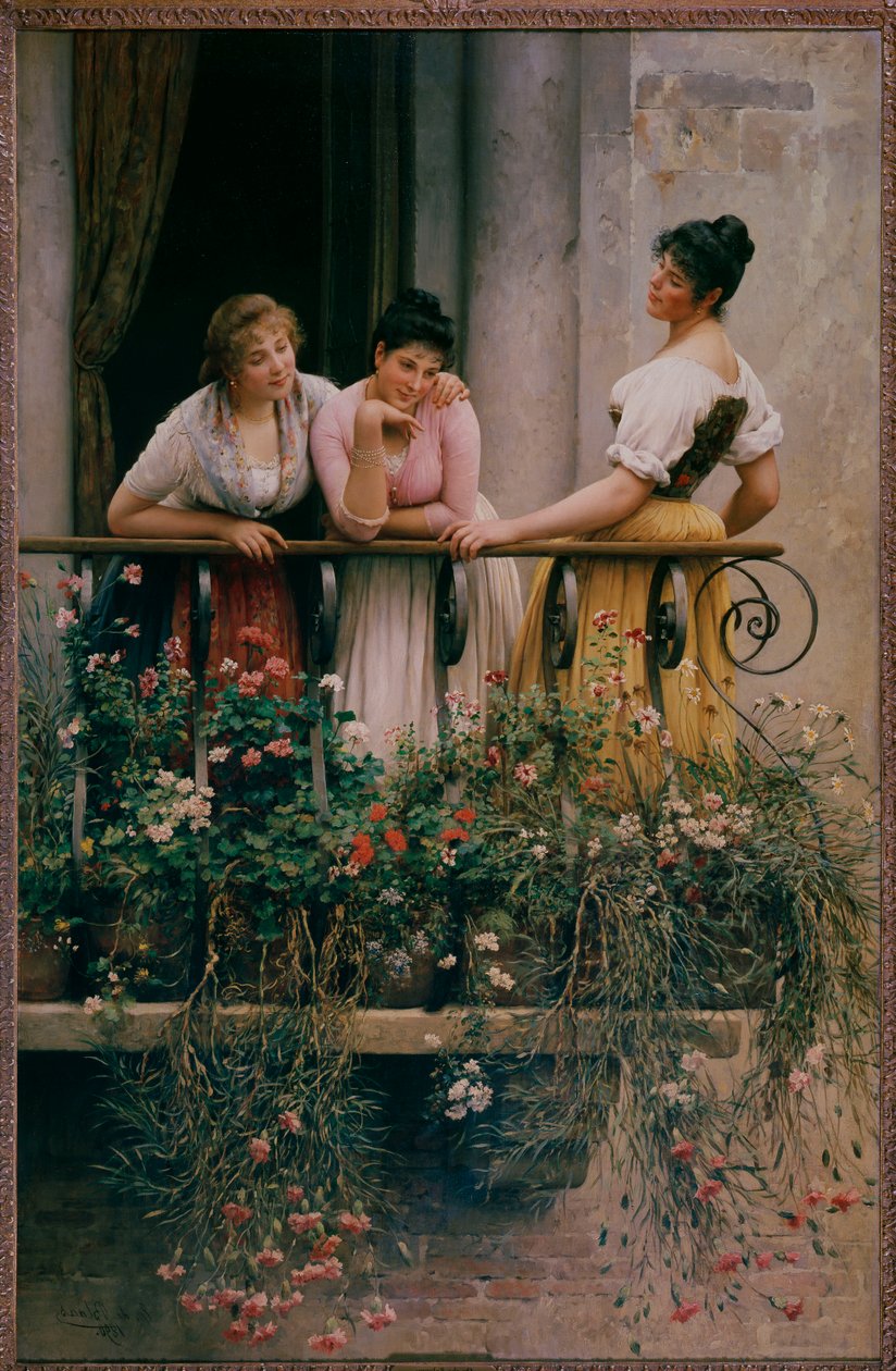 Le balcon - Eugen von Blaas