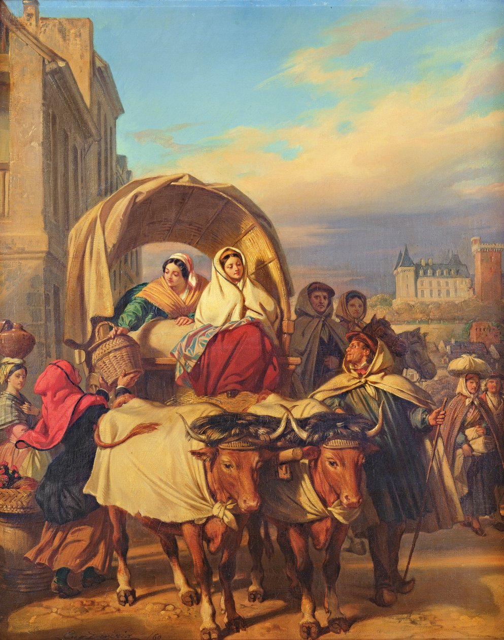 Retour au marché de Pau, 1860 - Eugene Deveria