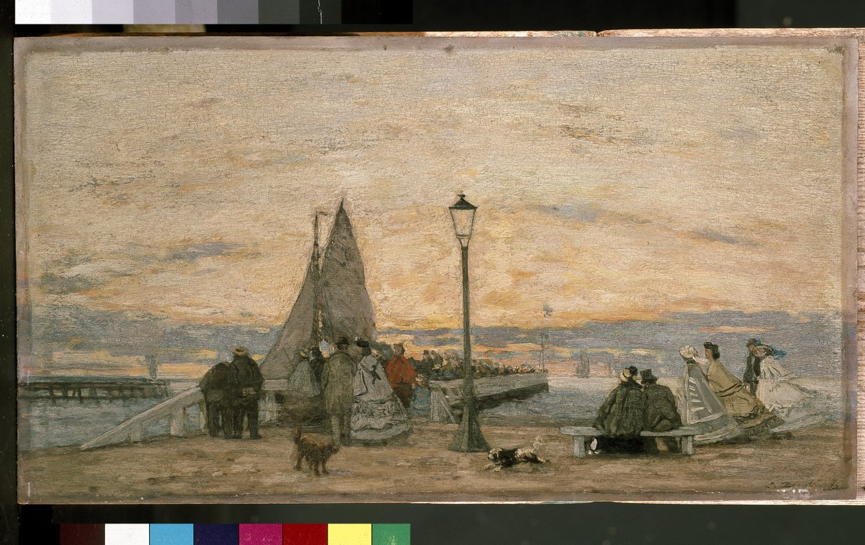 Le quai de Trouville : Coucher de soleil, 1864 - Eugene Louis Boudin