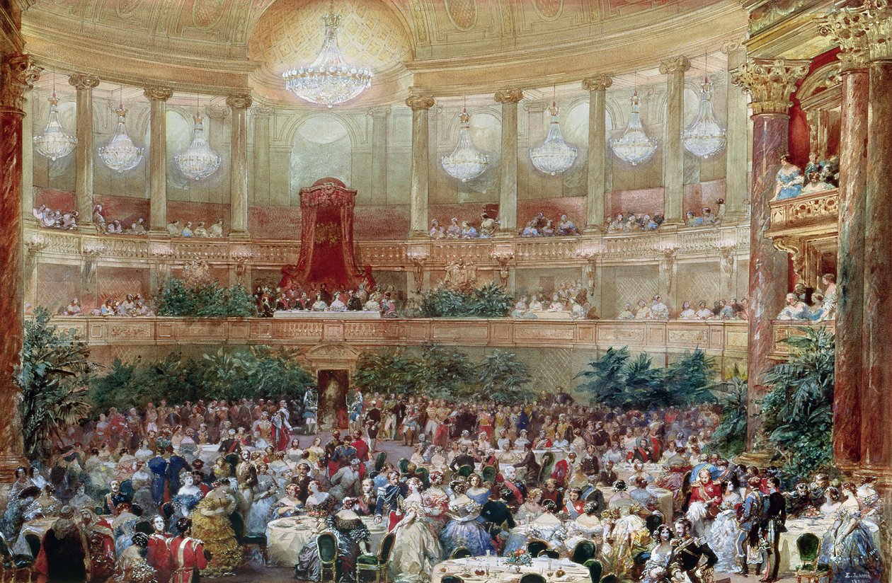 Dîner dans la Salle des Spectacles à Versailles, 1854 - Eugene Louis Lami