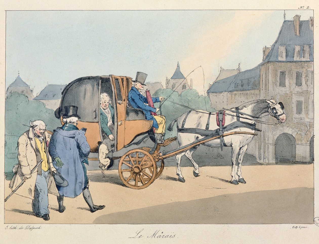 Le Marais, vers 1825 - Eugene-Louis Lami