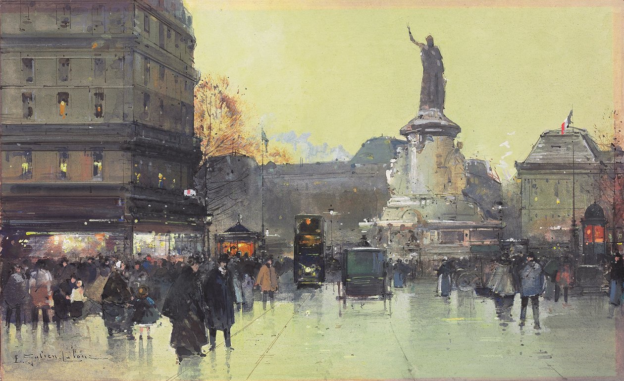 Place de la République, Paris - Eugene Galien-Laloue
