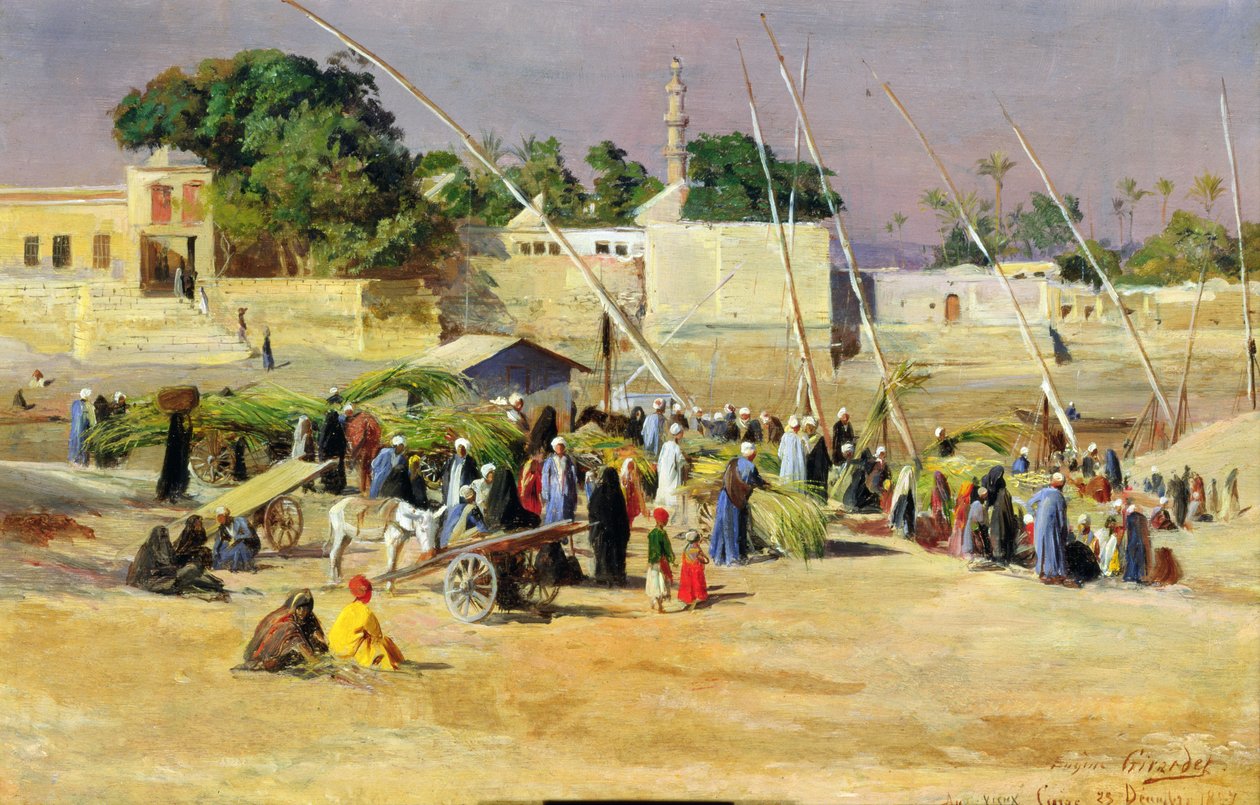 Vendeurs de roseaux sur le Nil - Eugene Alexis Girardet