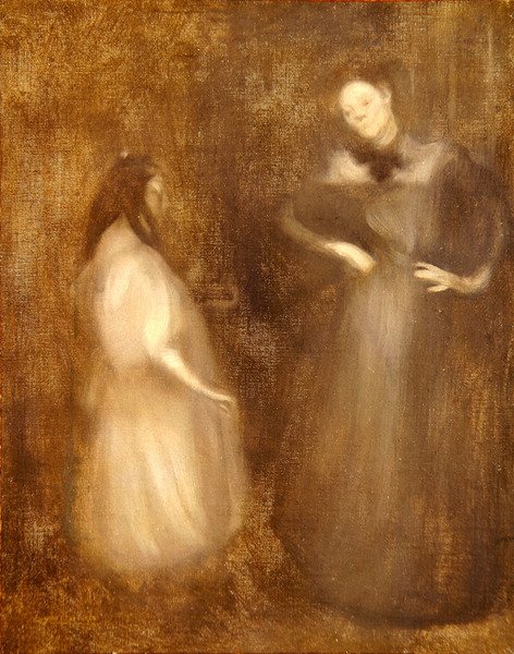 Mère et Fille, la Leçon de Violon - Eugène Carrière