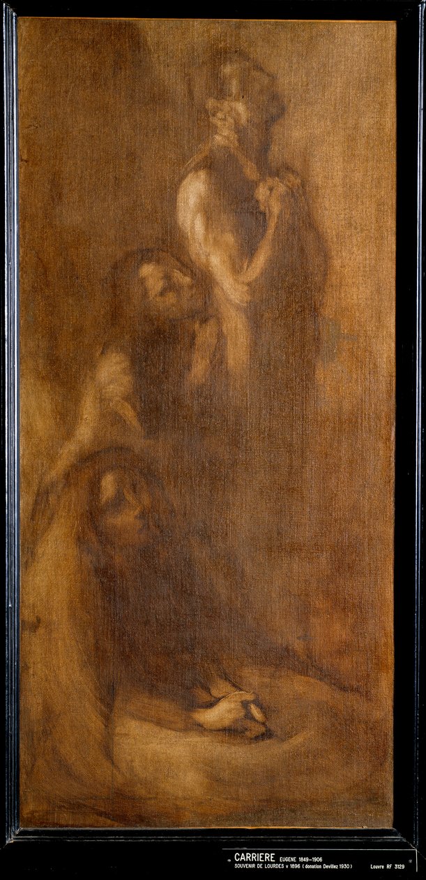 Souvenir de Lourdes Pèlerins en prière - Eugène Carrière